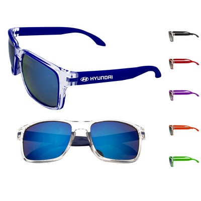 UV Protection Two Tone Sunglasses with Reflective Lenses